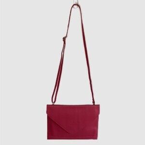 Rowallan Pink Hand Made Fine Leather Envelope Clutch Crossbody Bag Purse